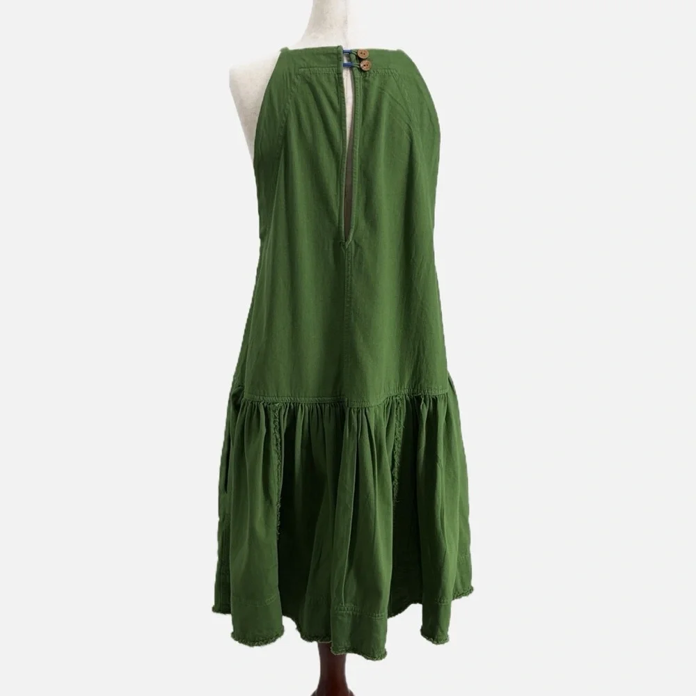 Pilcro Kyla Cotton Flounce Mini Dress in Green - NWOT - Size Small - Picture 6 of 11